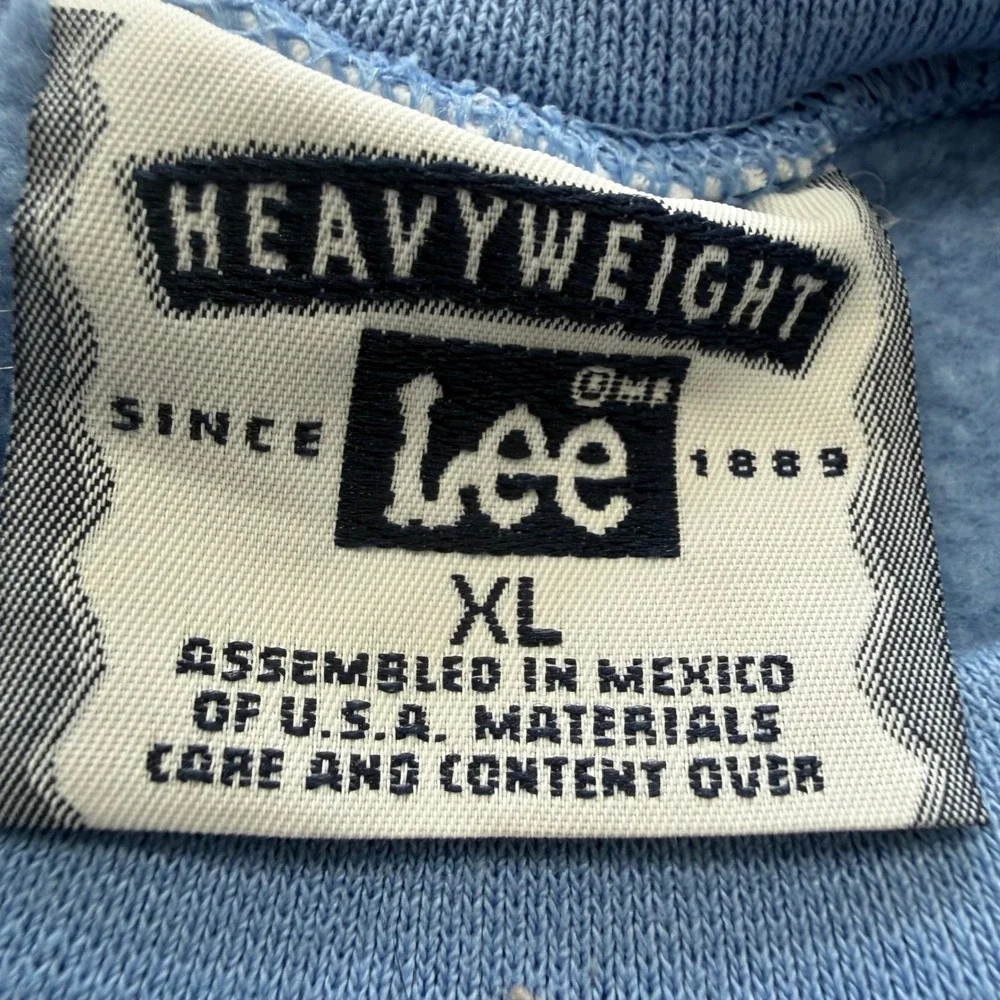 VTG Lee Heavyweight Sweatshirt Mens XL Light Blue Crew Neck Pullover Blank